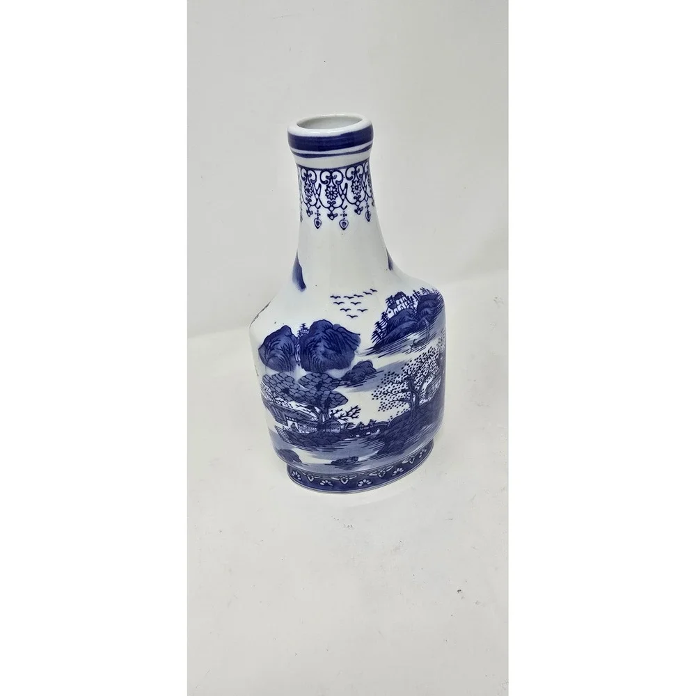 Vtg Formalities Baum Bros. porcelain blue vase grandmillennial cottagecore